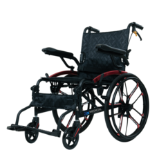 2H메디컬 프리미엄 라이트 휠체어 - 11kg 초경량 마그네슘 알루미늄 접이식 장애인 휠체어, Q06LAJ-20(레드), 1개