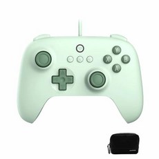 8BitDo 얼티밋 C 유선 컨트롤러 지지대 윈도우 안드로이드 스팀 데크용 라즈베리 파이 USB 게임패드, 1개, 3) Green With bag