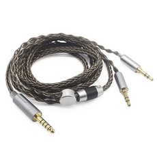 Youkamoo 밸런스드 헤드폰 케이블 Hifiman HE4XX 호환 HE-400i 8 코어 브레이드 은도금 교체 4.4mm, 4.4mm to Dual 3.5mm Male Versi