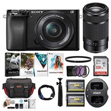 Sony Alpha a6100 APS-C Mirrorless Interchangeable-Lens Camera with 16-50mm and 55-210 Lens Bundle (, One Color_Body + 2 Lenses, 상세 설명 참조0, 상세 설명 참조0