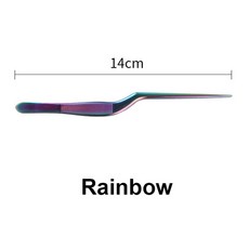 UPONMOON 레인보우 족집게 귀 벤딩 긴 지주 모양의 이비인후과 포셉 메이크업 도구, [01] Rainbow, 1개