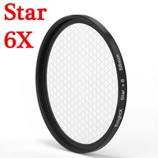 KnightX 스타 라인 카메라 필터 52MM 55MM 58MM 67MM 77MM eos 소니 니콘 d3300 400d 18 135 d5100 사진, 1개, 16) Star 6X - 67MM