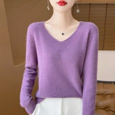 [BINIWU]보풀이 피지 않는 브이넥 미니멀 니트