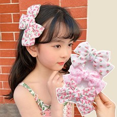 은꽃밴드 여아 왕 리본 집게핀 세트