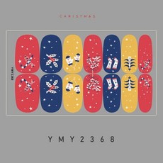 매니큐어 스티커 스트립 일반 네일 아트 장식 하트 디자인 글리터 파우더 팁 크리스마스 시리즈, 1개, [40] YMY2368