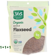 (미국) 1+1+1 홀푸드마켓 통 아마씨 454g 총3팩 365 by Whole Foods Market Organic Flaxseed Whole