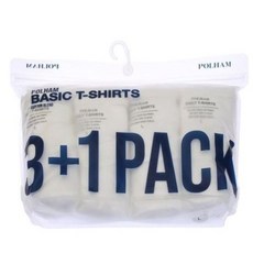 폴햄 반팔 티셔츠 사계절로 입는 촉감 좋은 기본 3+1(4장) 3+1 이너 면 티셔츠