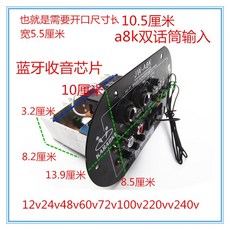 듀얼마이크 블루투스전력증폭기보드 12V24V48v60v72v110v220V 우퍼 앰프보드 스피, 상세내용참조