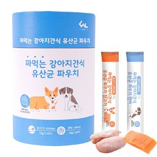 씨엔앨라이프 짜먹는 강아지간식 유산균 파우치 15g 닭고기 30p + 연어 30p, 강아지유산균간식 15g 닭고기 30p + 연어 30p