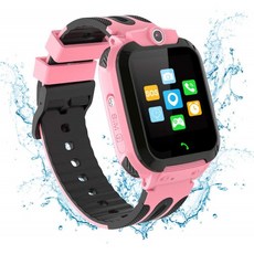 키즈 스마트 워치 LBS GPS Tracker IP68 소년소녀 장난감 전화 SOS 디지털 카메라 어린이 게임 3-12세 생일(핑크), 단일옵션, 단일옵션