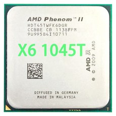 AMD Phenom II X6 1045T CPU 프로세서 코어 2.7Ghz 95W 소켓 + 938 핀, 한개옵션0