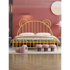곰돌이 철제 조립식 침대프레임 틀 더블 DIY 150 180, 블랙프레임+8cm매트1500mmx1.9m