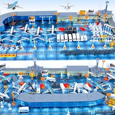 NMT 국제 공항 조립 장난감 8 비행기 8 차량 200 조각 항공기 모델 Playset 시뮬레이션 장면 - P036607F1GVT3G5