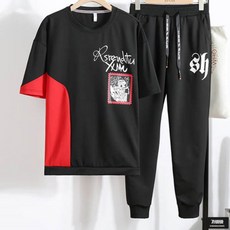 가바바 남자 트레이닝복세트 우표 프린팅으로 귀여움 뿜뿜 반팔트레이닝복 G45415