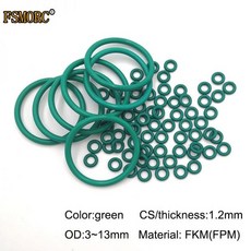 오링 o-ring OD3mm ~ 81.4mm * 1.2mm 두께/CS 녹색 FKM o 링 내유성 산 및 알칼리 방지 씰링 개스킷 FPM o-링, [14] OD81.4x1.2mm 2pcs