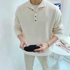 남자 캐시미어 헨리넥 반폴라니트(ZR)
