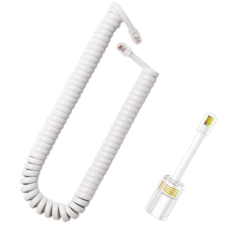 전화 수화기선 스프링선 전화선 꼬임방지기, 1세트, 3m, RJ9 4P4C White