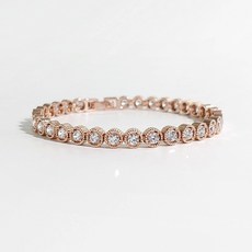 에버링 18K 금 테니스 팔찌 그레이스큐 동그라미_BQHS82302 GOLD GIFT