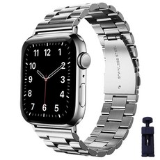 모할랩 애플워치 3/4/5/6/7/8/SE 호환 리미티드 메탈 스트랩, 01실버, 38mm/40mm/41mm