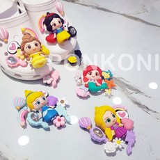 Z113 디즈니 공주 지비츠 5종 9pcs / 크록스 지비츠 세트