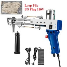 네일건 총 직조 몰려 기계 컷 220V/110V 카펫 손 Tufting 더미 전기 루프 들고, 6)Loop pile US 110V, 1개