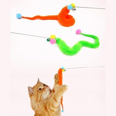  즐거운 혼자놀기 방울달린 고양이낚시대 스틱, 1개 