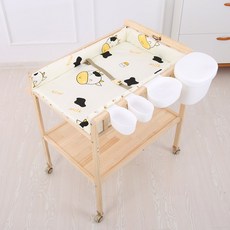 우드 기저귀교환대 원목 기저귀갈이대 접이식 기저귀 침대 기저귀갈이매트 공간활용 신생아침대, 업그레이드형+패드+수납함