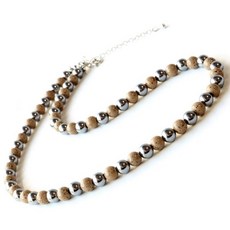 [GOLD STONE] 6mm 50cm 테라헤르츠 광석 주황색 북투석 목걸이 초원적외선, 1개