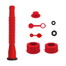 Mandark Car Gas Can Spout Replacement Kit Gas Tank Spout Set with Flexible Nozzle Rubber Gasket Spo, Red