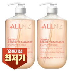 올니즈 더마 리페어 단백질 약산성 모발케어 트리트먼트 화이트머스크향, 2개, 1080ml
