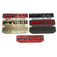 피트인 지프 엠블럼 1941 오프로드 랭글러 스티커 JEEP 랭글러 레니게이드, 지프1941(블랙레드)