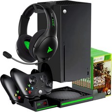 엑박 패드 호환 엑스박스 조이스틱 오락실 Xbox 시리즈 X 스탠드 충전식 배터리 팩 2개 게임 슬롯 10개 X용 헤드폰 홀더가 CTPOWER 듀얼 컨트롤러 충전 스테이션 41, 1개