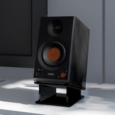 에디파이어 mr3 스피커 거치대 투명/블랙 아크릴 거치대 스피커 스탠드 받침대 아크릴소품 1세트(좌+우), 블랙거치대(좌+우) [+2,000원 ]