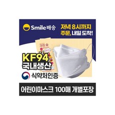 크린숨 KF94 어린이 마스크 개별포장 100매