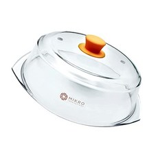 [미국] 695760 Glass Microwave Plate Food Cover Tall Splatter Guard BPA Free with Firm Grip Silicone Kn