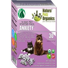 Natura Petz Organics 불안 스타터 팩 고양이 보충제 30 카운트, 1개