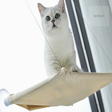 겟데이 고양이침대 아이보리 고양이 창문 거치대, 1개