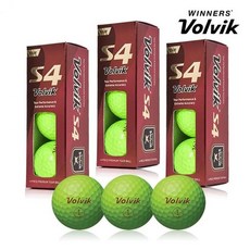 Volvik 볼빅 정품 투어 S4 골프공 그린 3알 4피스 슬리브, 단품/3알 그린