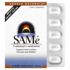 Source Naturals SAMe 400mg 장용 코팅 30정, Source Naturals SAMe 400mg ..., 1개