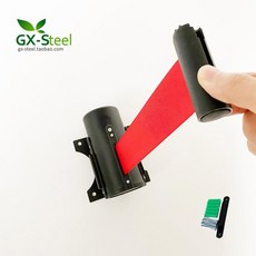 주차 차단벨트 10m 줄서기 스텐피스형 차단줄 벨트 출입, N.텔레스코픽헤드가있는블랙5미터레드스테인리스스틸블랙래커, 1개