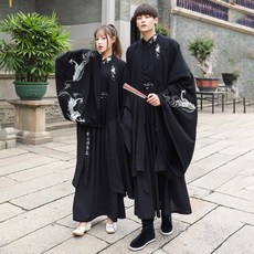 남성 개량한복 중국 치파오 데일리 세미한복 여고생 전통 봄여름 자수 꽃선학대창 교직감의 중국풍 커플 cp룩