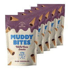 muddy bites 와플 콘 스낵 한입 크기 다크 초콜릿 충전 Waffle Cone Snacks Bite-Sized Dark Chocolate Filled, 5개, 66g