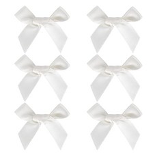 드림팩토리 공단 새틴 미니 리본 장식 10mm 완성리본, 100개, 02 화이트