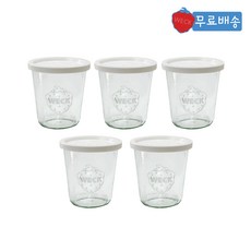 [WECK] 580ml (No742) 유리병+PE뚜껑 5개, PE베이지 5개
