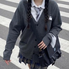 부들부들 아가일 앙고라 겨울 JK 제복 아우터 학원풍 니트 토끼 파파라치 도톰 브이넥