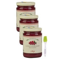 Hafi 하피 링곤베리 잼 실리콘 솔 포함 400 g 3 팩, none, 400g