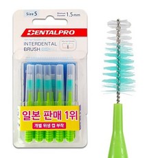 덴탈프로 치간칫솔 i자형 10P 사이즈 5(L) 1.5mm 개별 위생캡 부착, 1개, 10개입