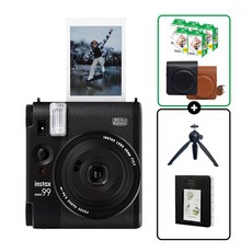 [정품] 인스탁스 미니99 즉석카메라+전용가방+필름100장+선물SET, 가죽케이스[블랙], 1개