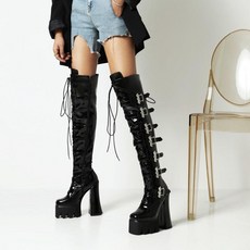  270mm 빅사이즈 에나멜 여성 킬힐 수제화 글리터 가보시 구두 펌프스 힐 로퍼 스틸레토 통굽 