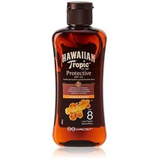 유럽 Hawaiian Tropic Aceite Solar SPF 0 - Aceite Bronceador Solar Sin Protección - 셀프 태닝 오일 크림 스프레이, SPF 8 미니, 1개